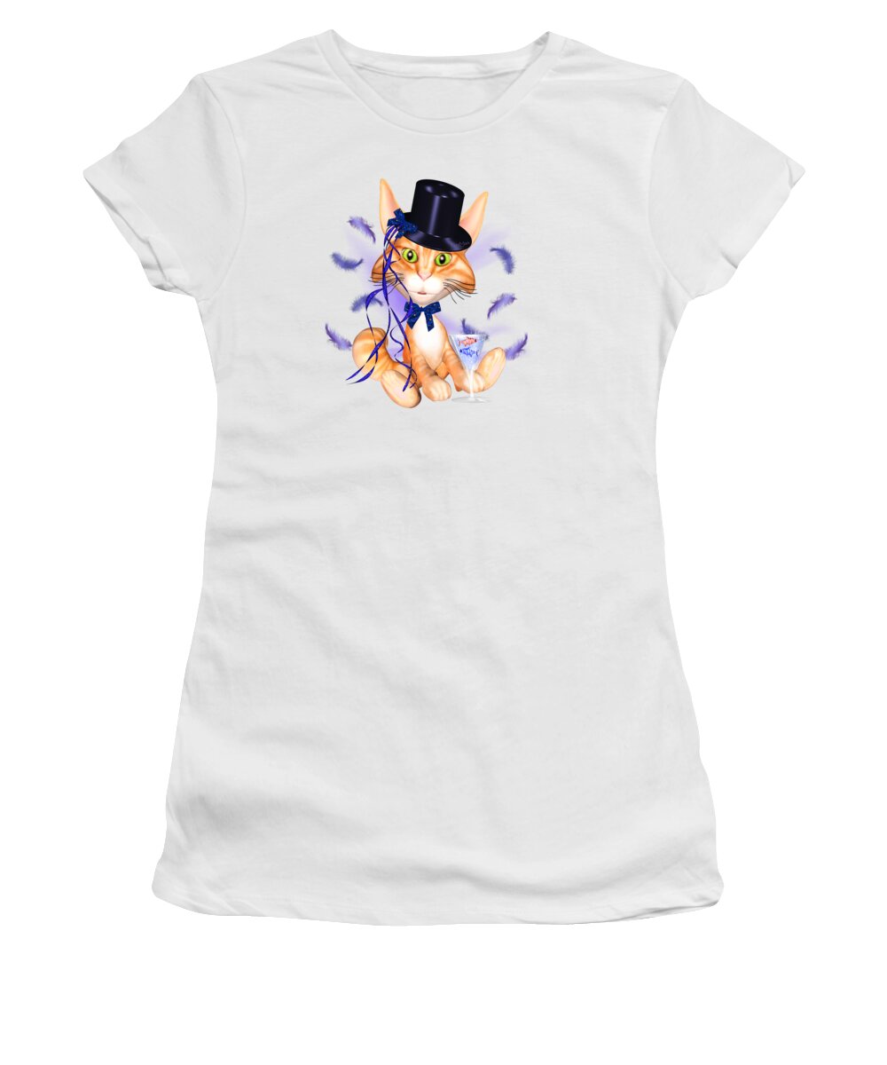Kitticat Women's T-Shirt featuring the digital art Kitticat Party Design by Renate Janssen