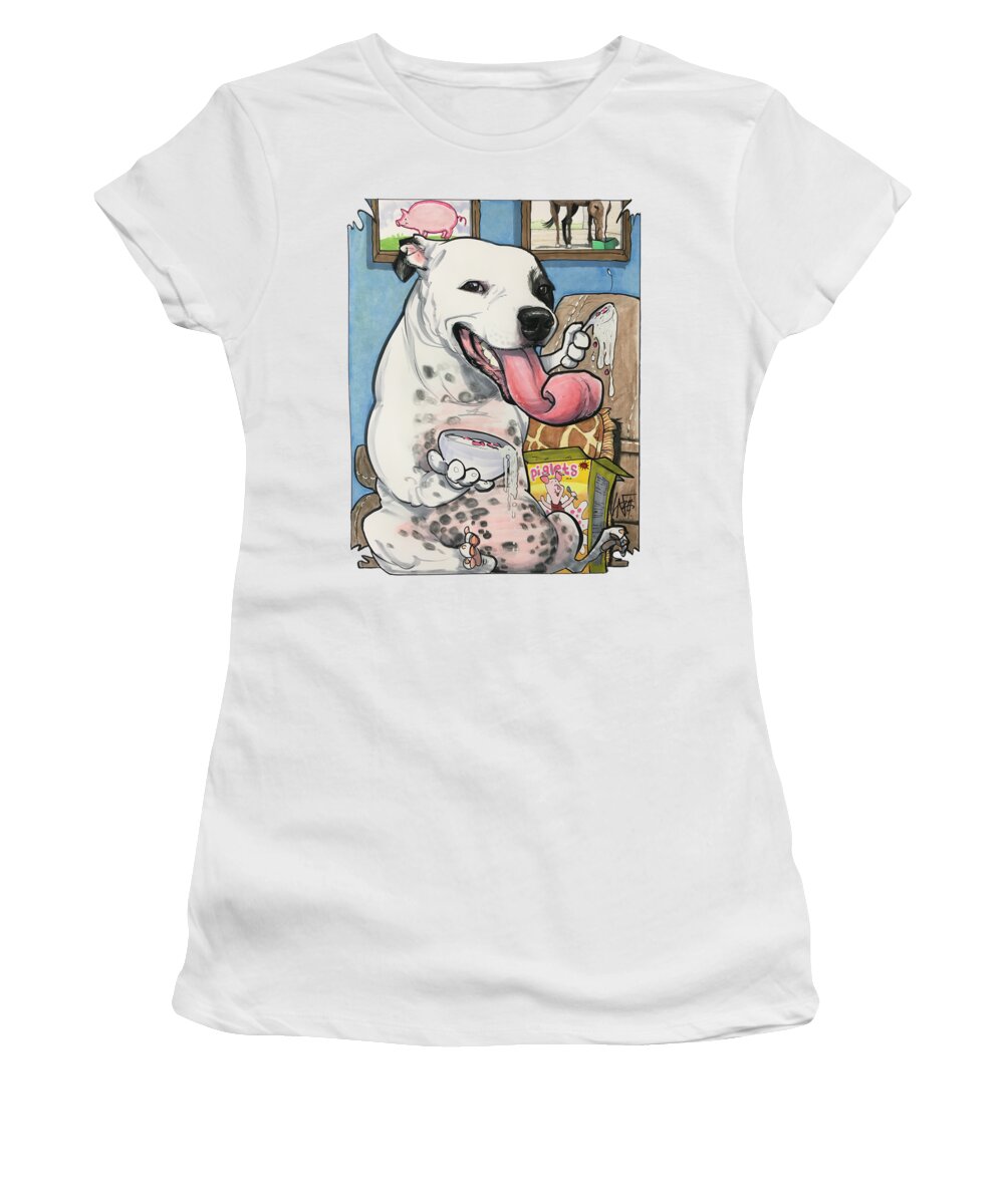 Knapp Women's T-Shirt featuring the drawing Knapp 4825 by Canine Caricatures By John LaFree