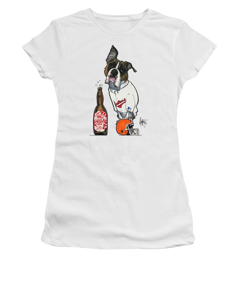 Kunkle Women's T-Shirt featuring the drawing Kunkle 4836 by Canine Caricatures By John LaFree
