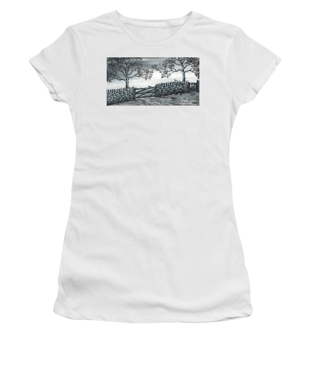 Trees Women's T-Shirt featuring the painting Leader Of The Pack by Kenneth Clarke
