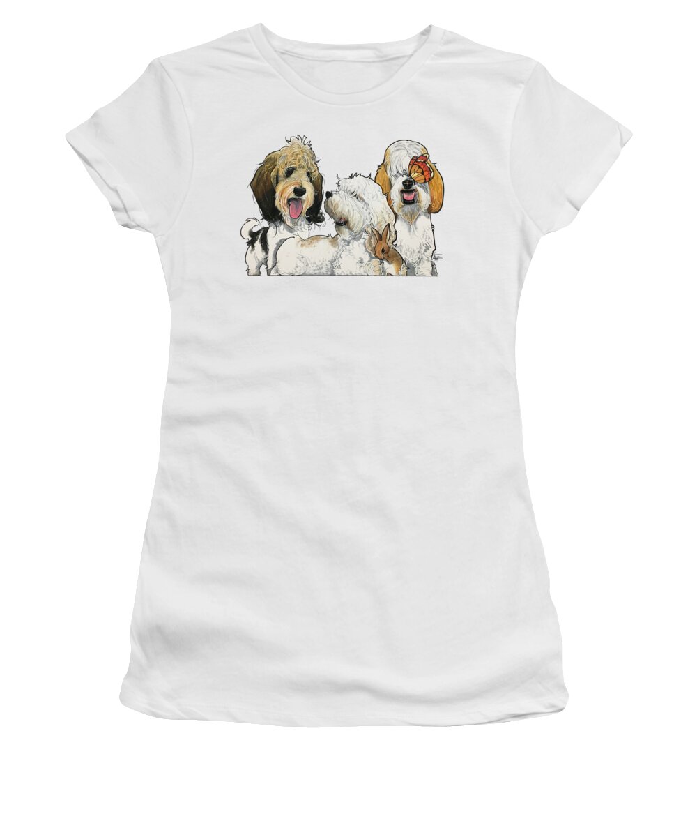 Lemke 4404 Women's T-Shirt featuring the drawing Lemke 4404 by Canine Caricatures By John LaFree