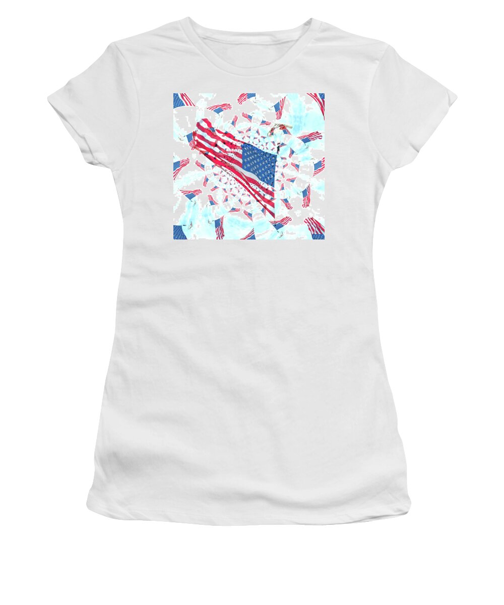 Sky Women's T-Shirt featuring the digital art Let It Wave 2 by Charles HALL