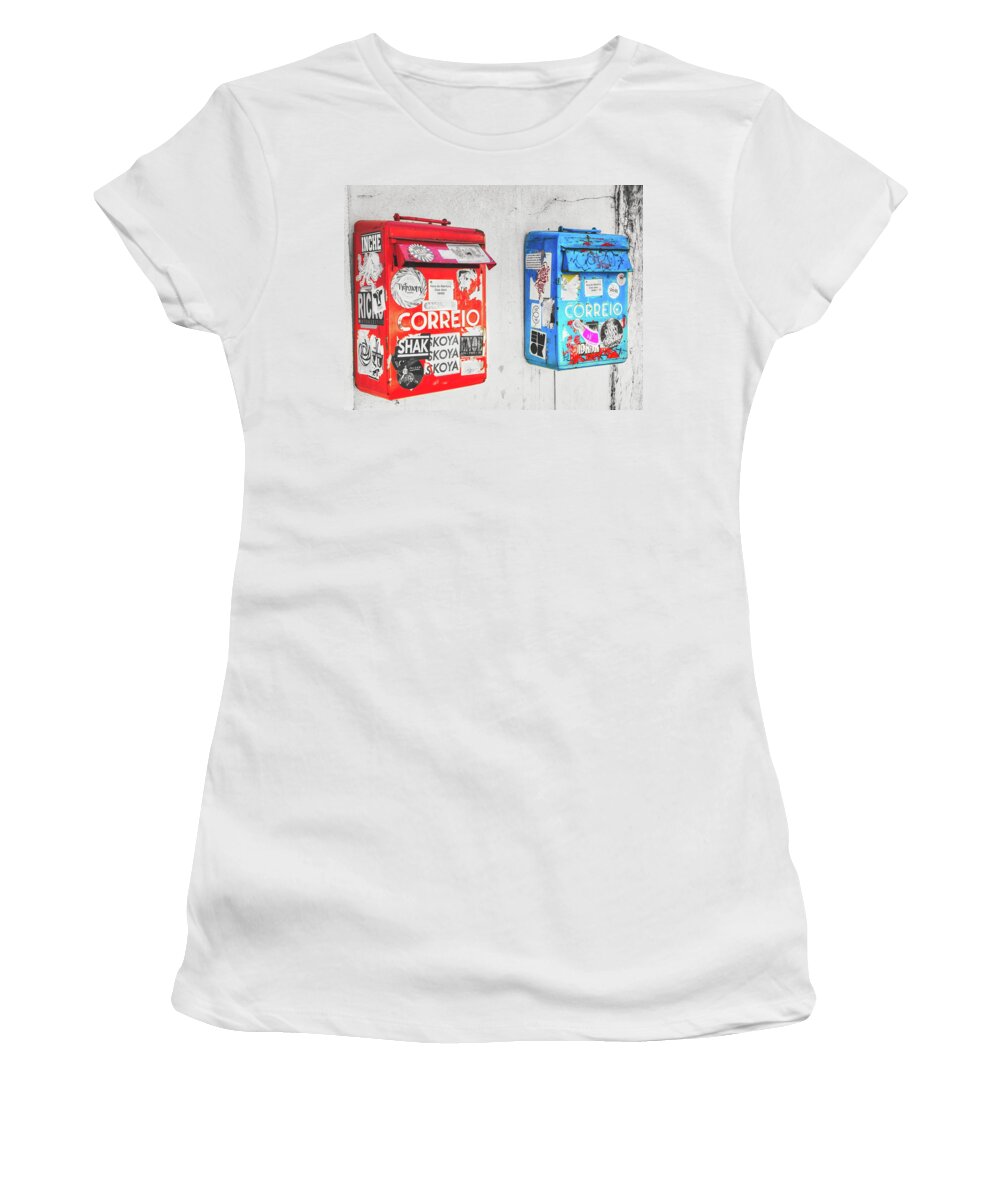 Double Women's T-Shirt featuring the photograph Letterboxes' redundancy by Micah Offman