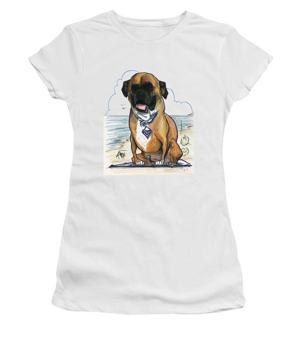 Levine 4593 Women's T-Shirt featuring the drawing Levine 4593 by Canine Caricatures By John LaFree