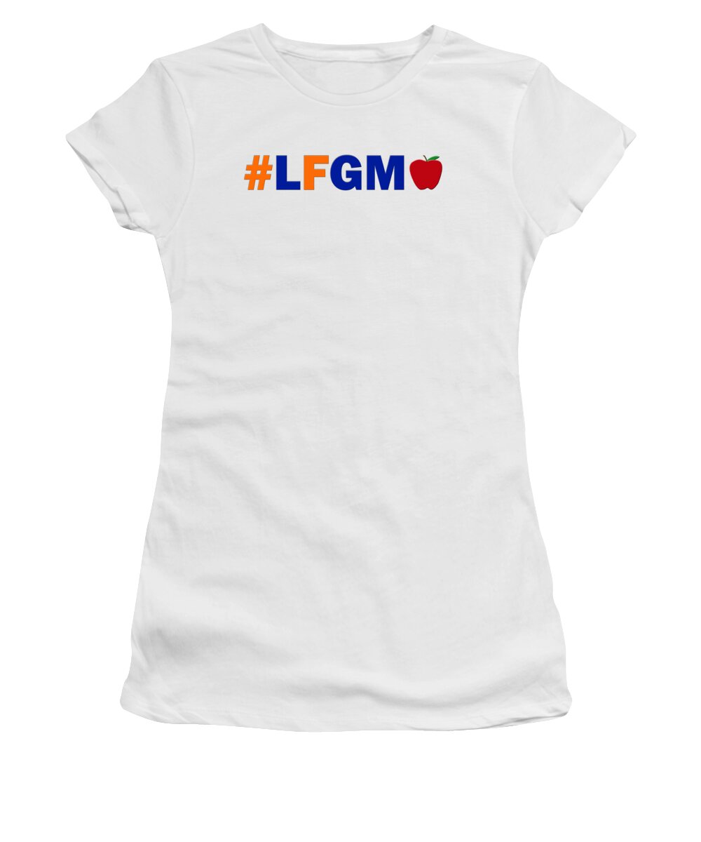 New York Mets Women's T-Shirt featuring the digital art #LFGM - White Background by Angie Tirado