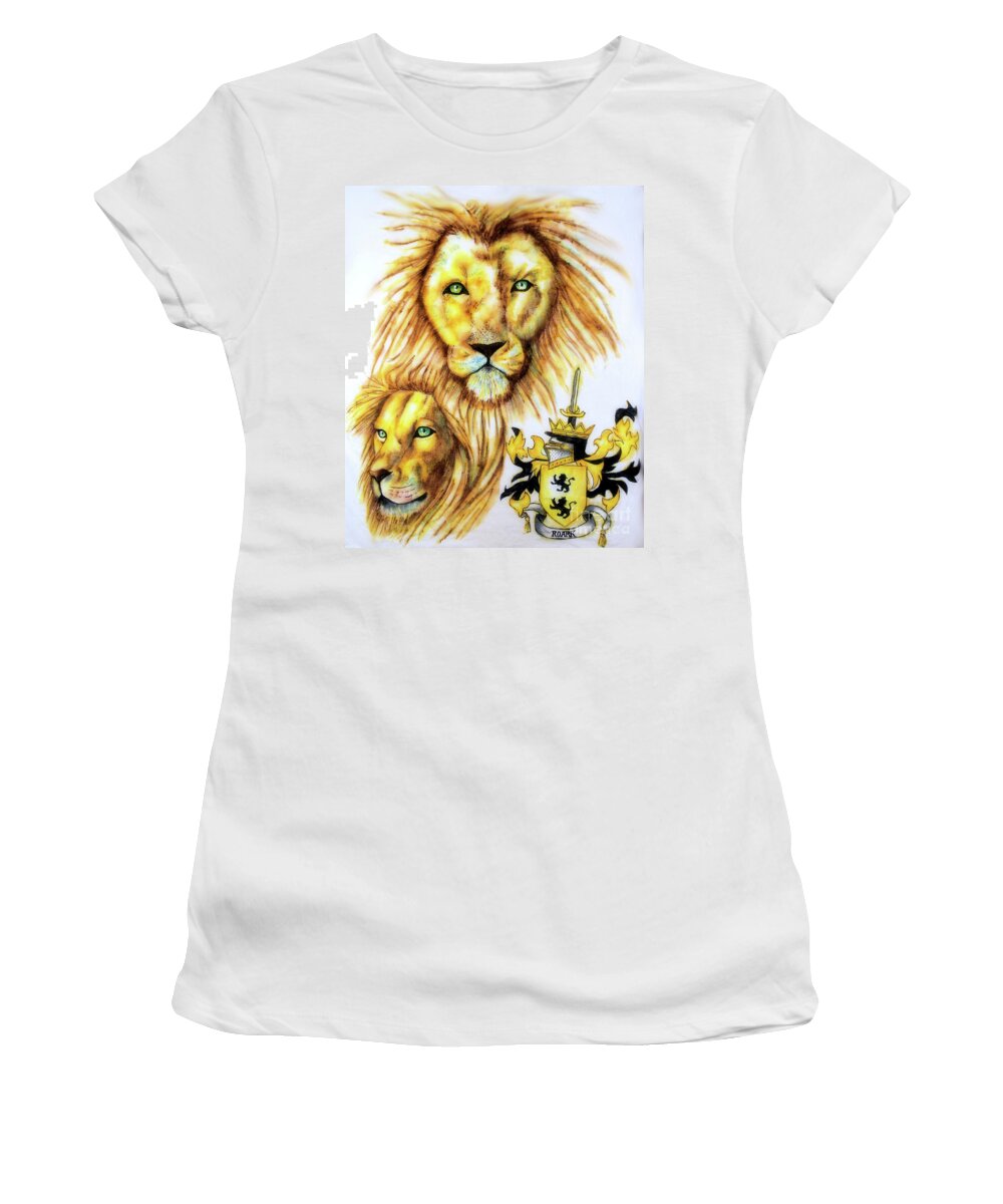 Sharpie Art Women's T-Shirt featuring the drawing Lions Roark Crest by Scarlett Royale