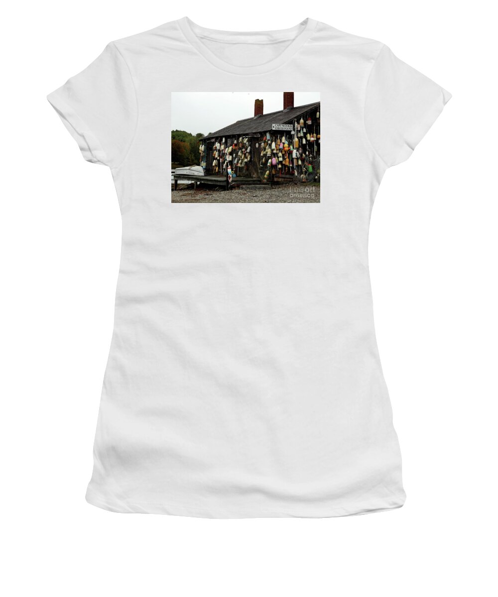 Maine Women's T-Shirt featuring the photograph Lobster Shack by Terri Brewster