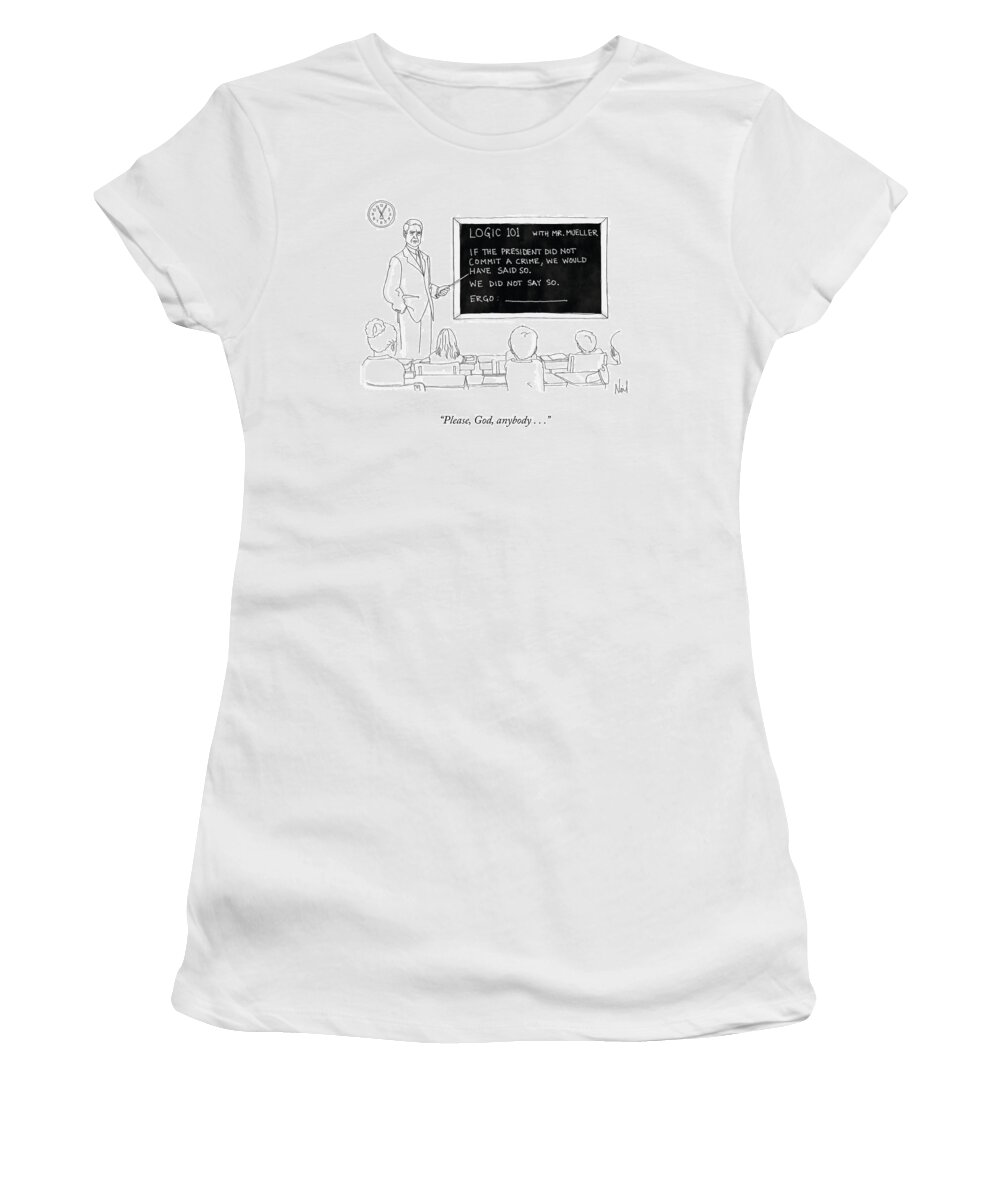 Please Women's T-Shirt featuring the drawing Logic 101 by Neil Dvorak