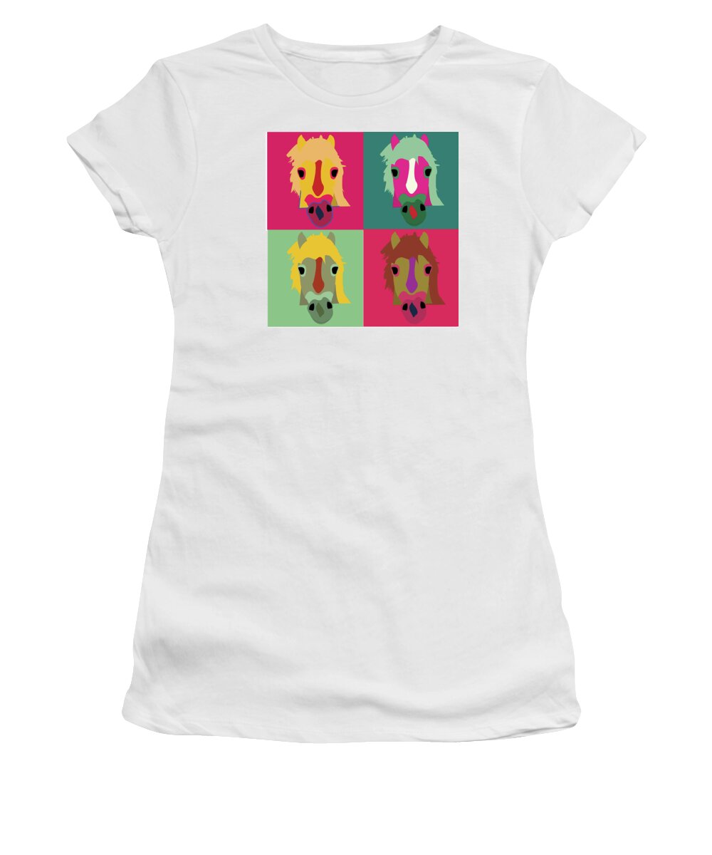 Horse Women's T-Shirt featuring the digital art Lucinda Squared by Caroline Elgin