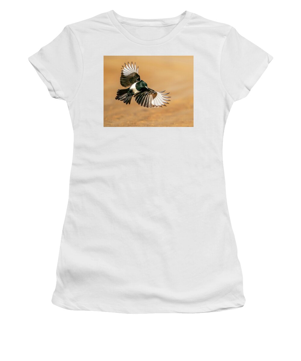 Magpie Women's T-Shirt featuring the photograph Magpie Beauty by Judi Dressler
