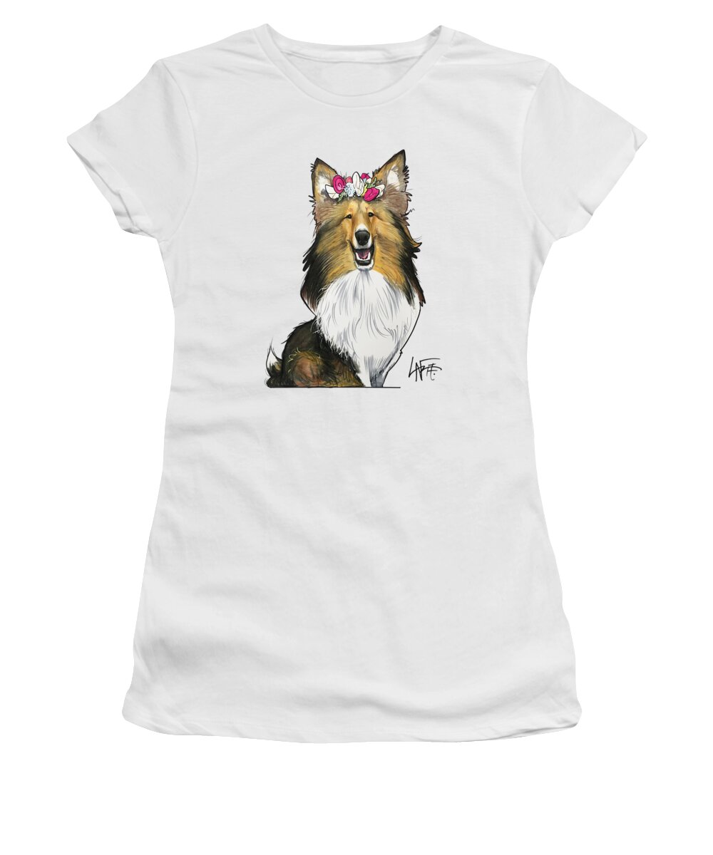 Mariz Women's T-Shirt featuring the drawing Mariz 3552 by Canine Caricatures By John LaFree