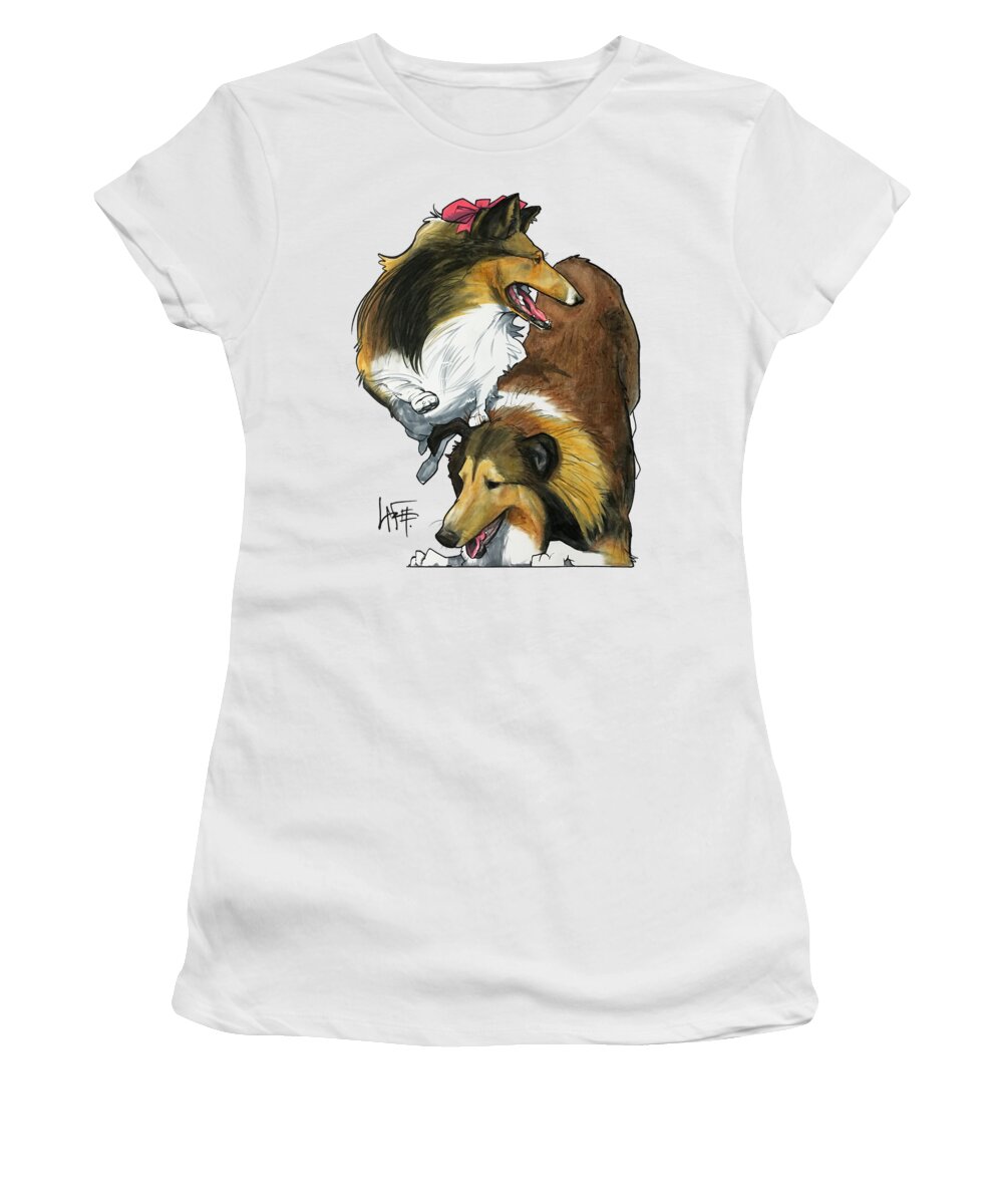 Mariz Women's T-Shirt featuring the drawing Mariz 3554 by Canine Caricatures By John LaFree
