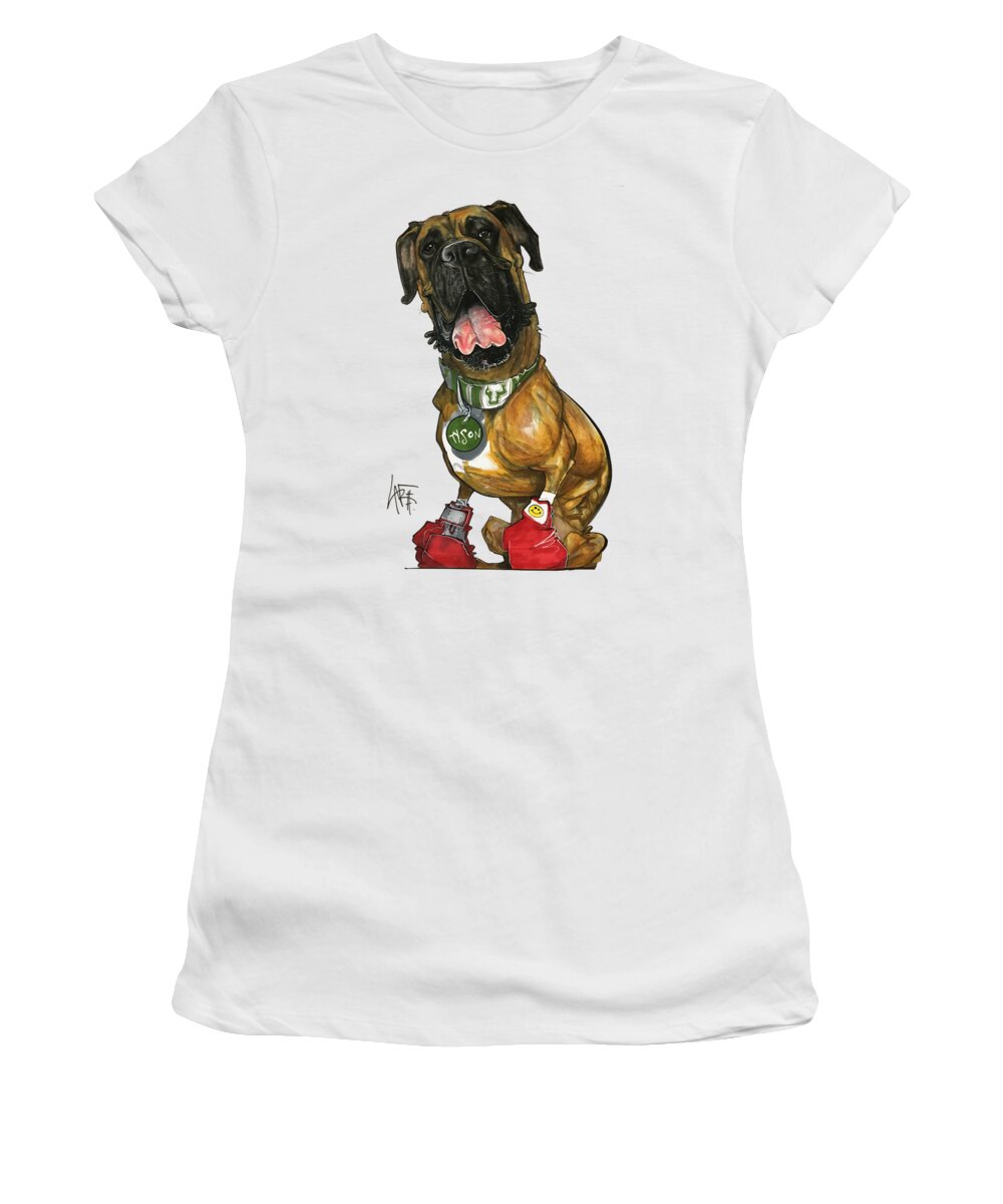 Martinez 7-1369 Women's T-Shirt featuring the drawing Martinez 7-1369 by Canine Caricatures By John LaFree