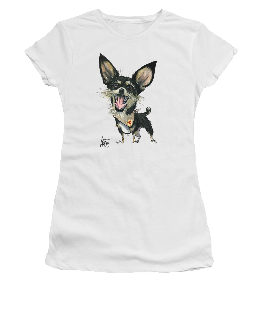 Martino 4717 Women's T-Shirt featuring the drawing Martino 4717 by Canine Caricatures By John LaFree