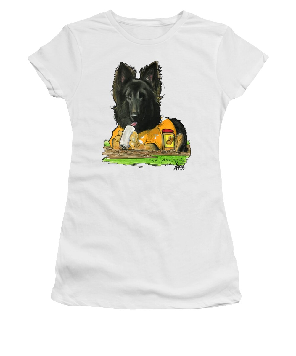 Mcclendon 4580 Women's T-Shirt featuring the drawing McClendon 4580 by Canine Caricatures By John LaFree