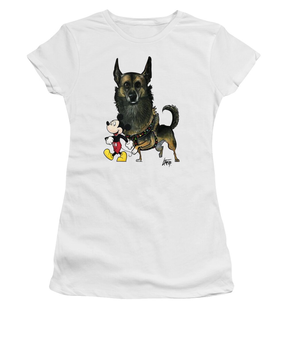 Mcdonough Women's T-Shirt featuring the drawing McDonough 4184 by Canine Caricatures By John LaFree