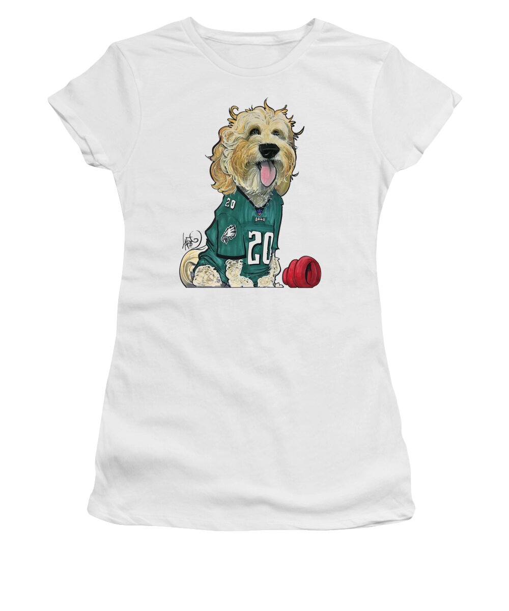 Mcfarland 4594 Women's T-Shirt featuring the drawing McFarland 4594 by Canine Caricatures By John LaFree