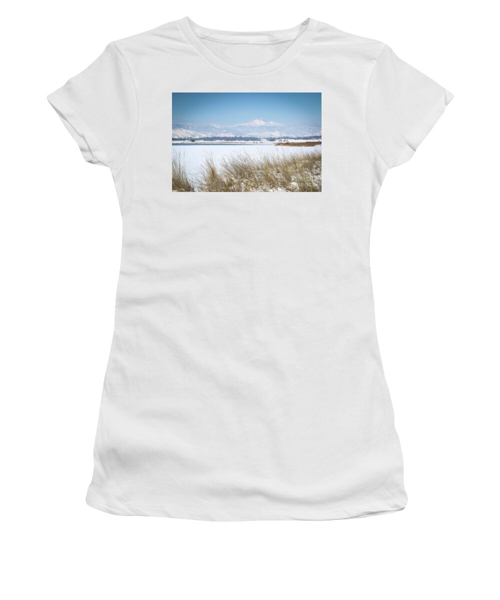 Mcintosh Lake Women's T-Shirt featuring the photograph McIntosh Lake Longmont CO by Veronica Batterson