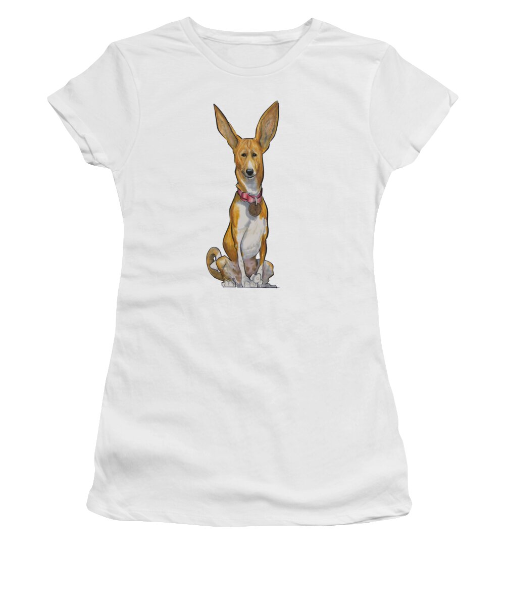 Mckay Women's T-Shirt featuring the drawing McKay 7-1215 by Canine Caricatures By John LaFree