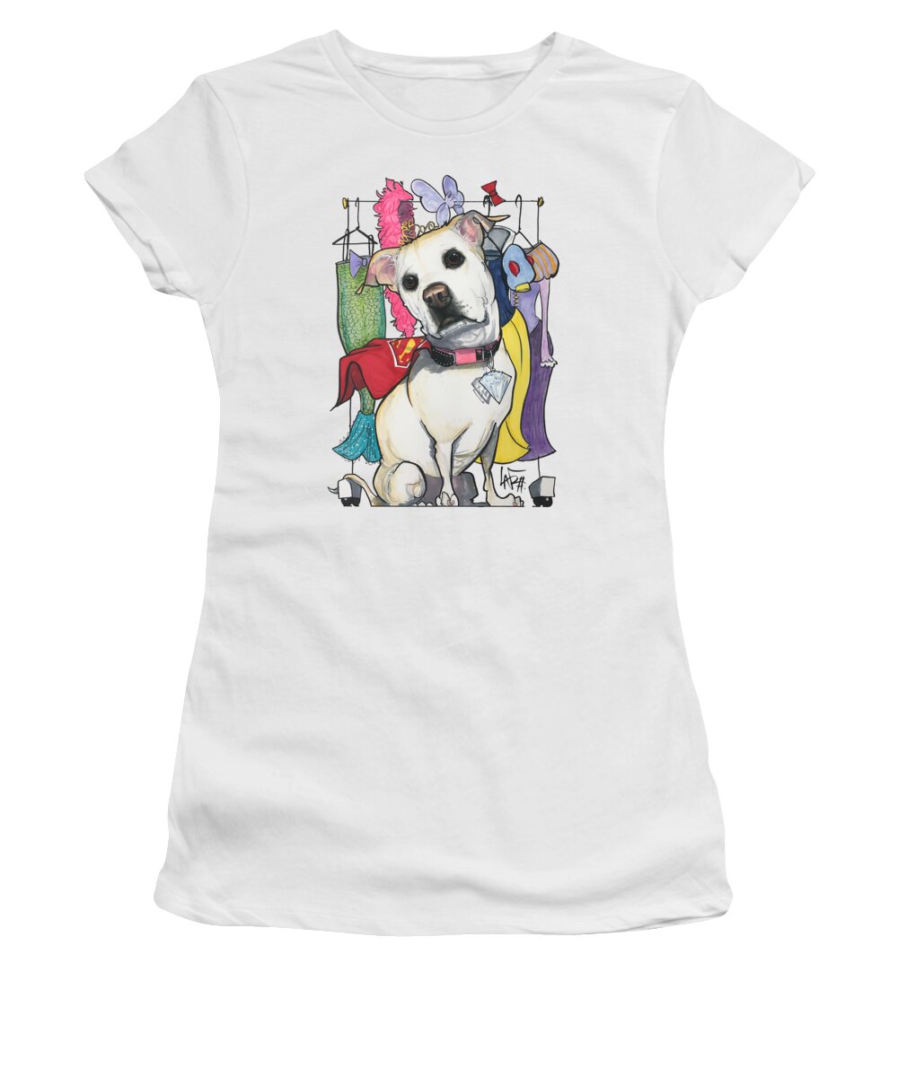 Melton Women's T-Shirt featuring the drawing Melton, 4361 by Canine Caricatures By John LaFree