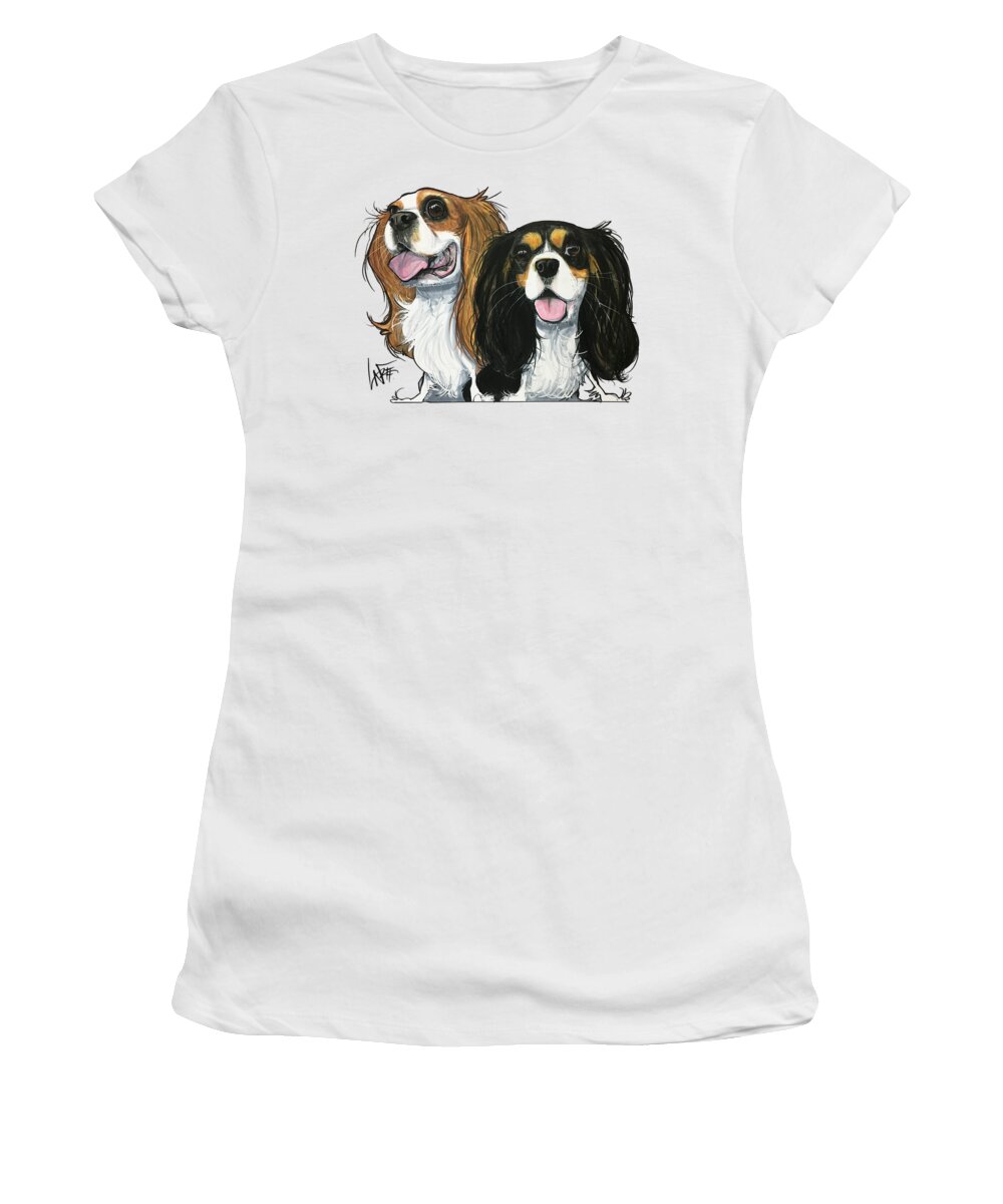Metcalfe Women's T-Shirt featuring the drawing Metcalfe GC2PET033 by Canine Caricatures By John LaFree