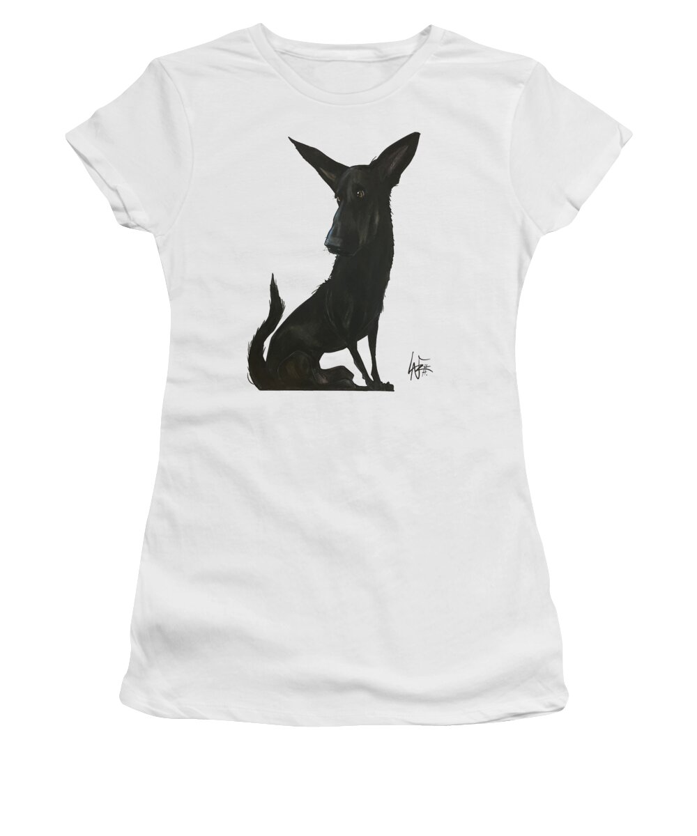 Mireles Women's T-Shirt featuring the drawing Mireles RUBY by Canine Caricatures By John LaFree