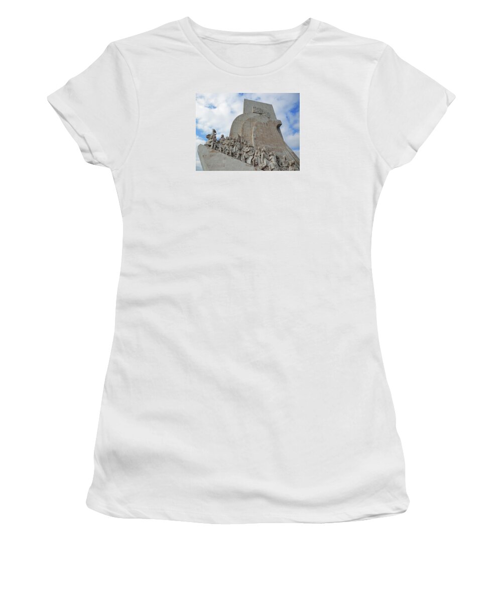 Monument Women's T-Shirt featuring the photograph Monument to the Discoveries, Belem, Portugal by Pema Hou