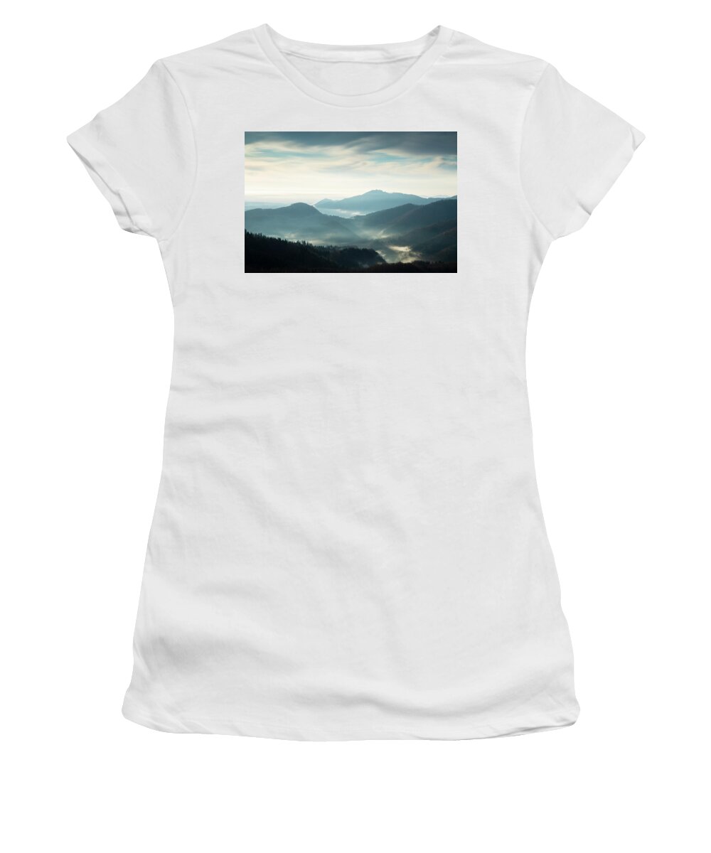Jamnik Women's T-Shirt featuring the photograph Morning view across to Sv Jost from the Jamnik Hills by Ian Middleton