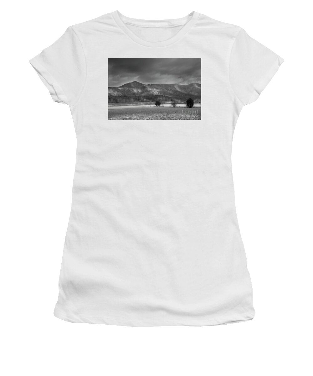 Smoky Mountains Women's T-Shirt featuring the photograph Mountain Weather by Mike Eingle