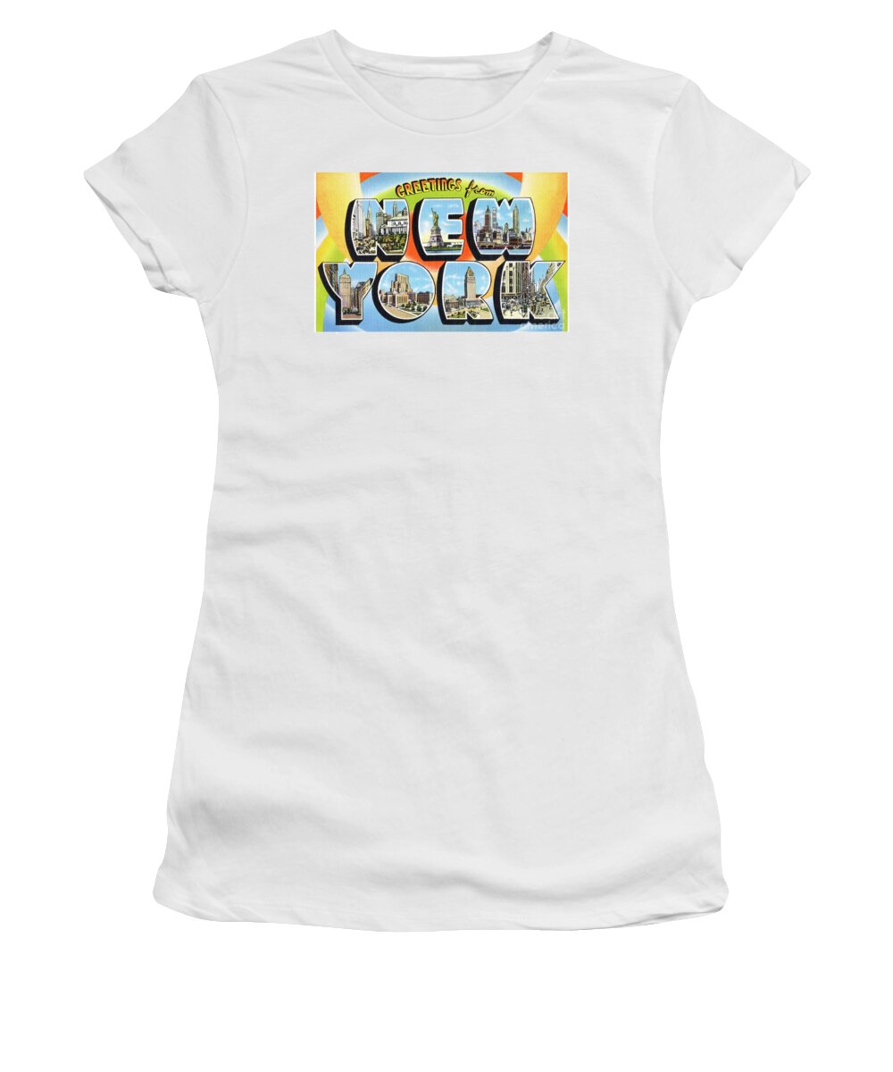 New York Women's T-Shirt featuring the photograph New York Greetings - Version 3 by Mark Miller