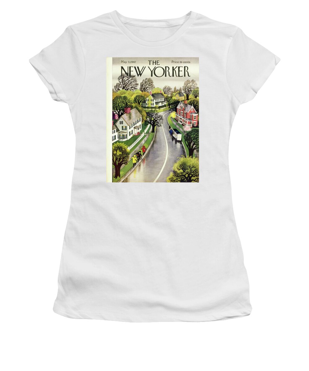 Illustration Women's T-Shirt featuring the painting New Yorker May 3, 1947 by Edna Eicke