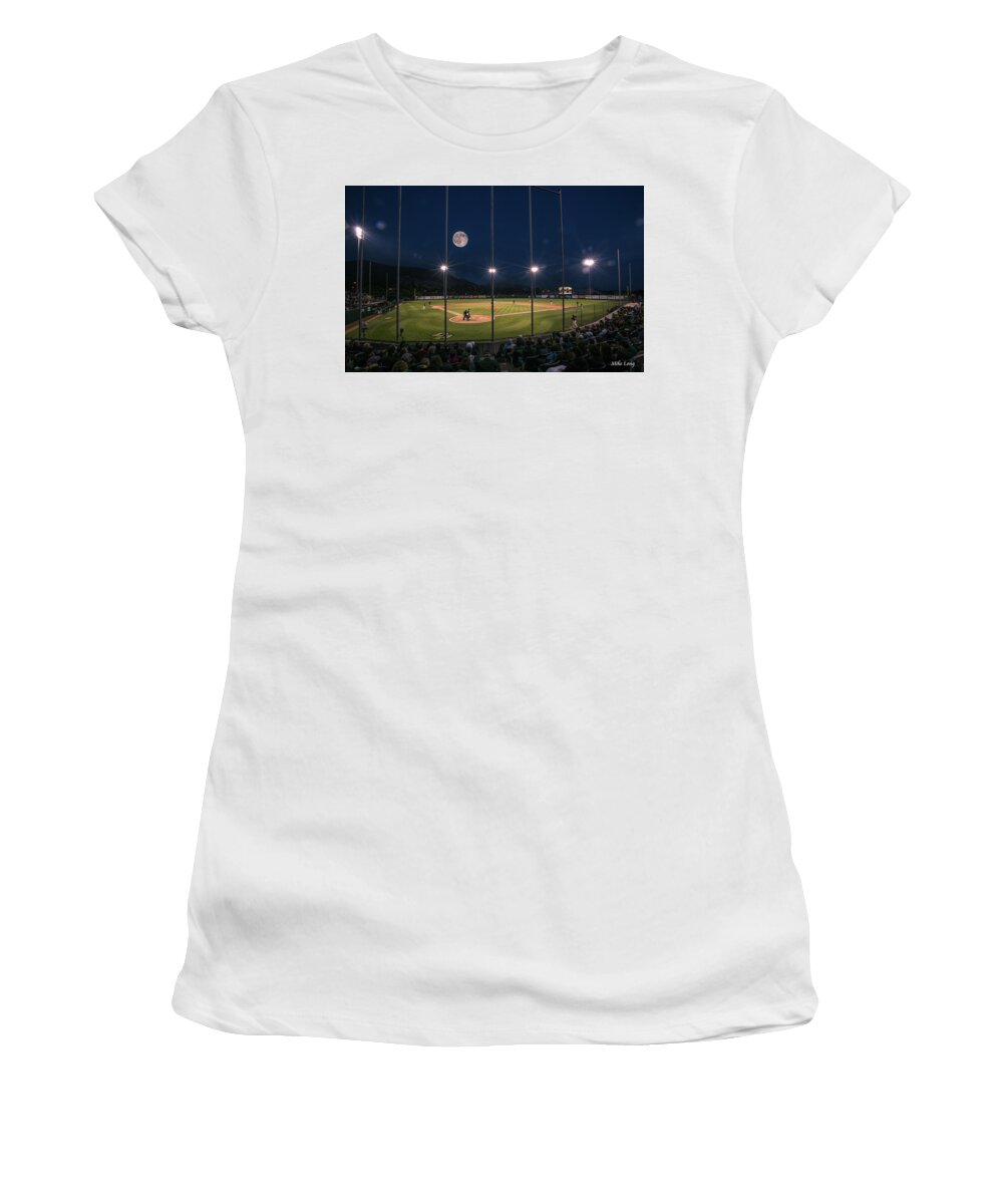 Baseball Women's T-Shirt featuring the photograph Night Game by Mike Long