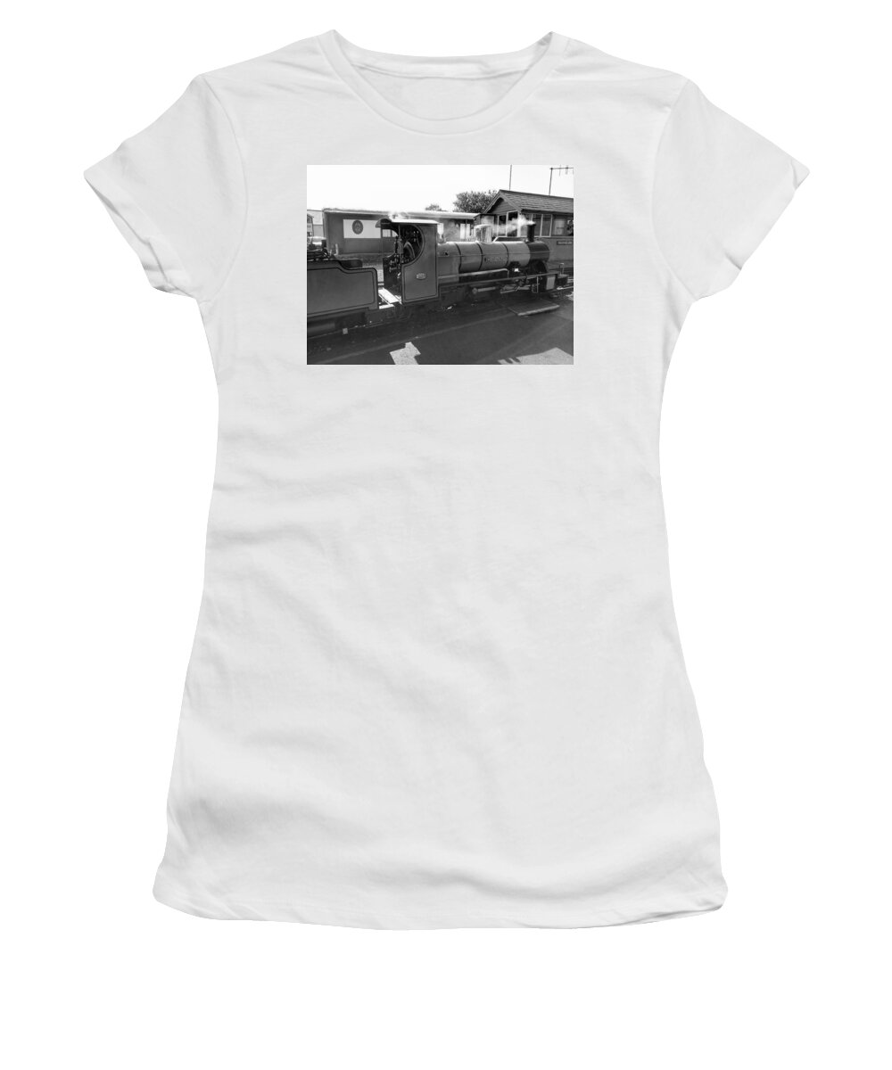 Train Women's T-Shirt featuring the photograph Northern Rock 1976 black and white by Lukasz Ryszka