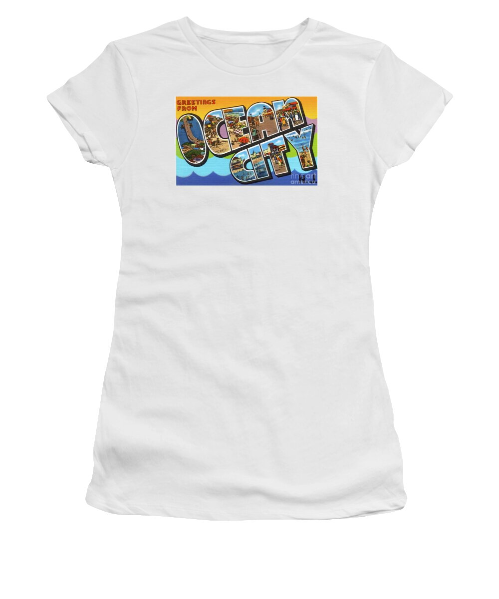 Ocean Women's T-Shirt featuring the photograph Ocean City Greetings by Mark Miller