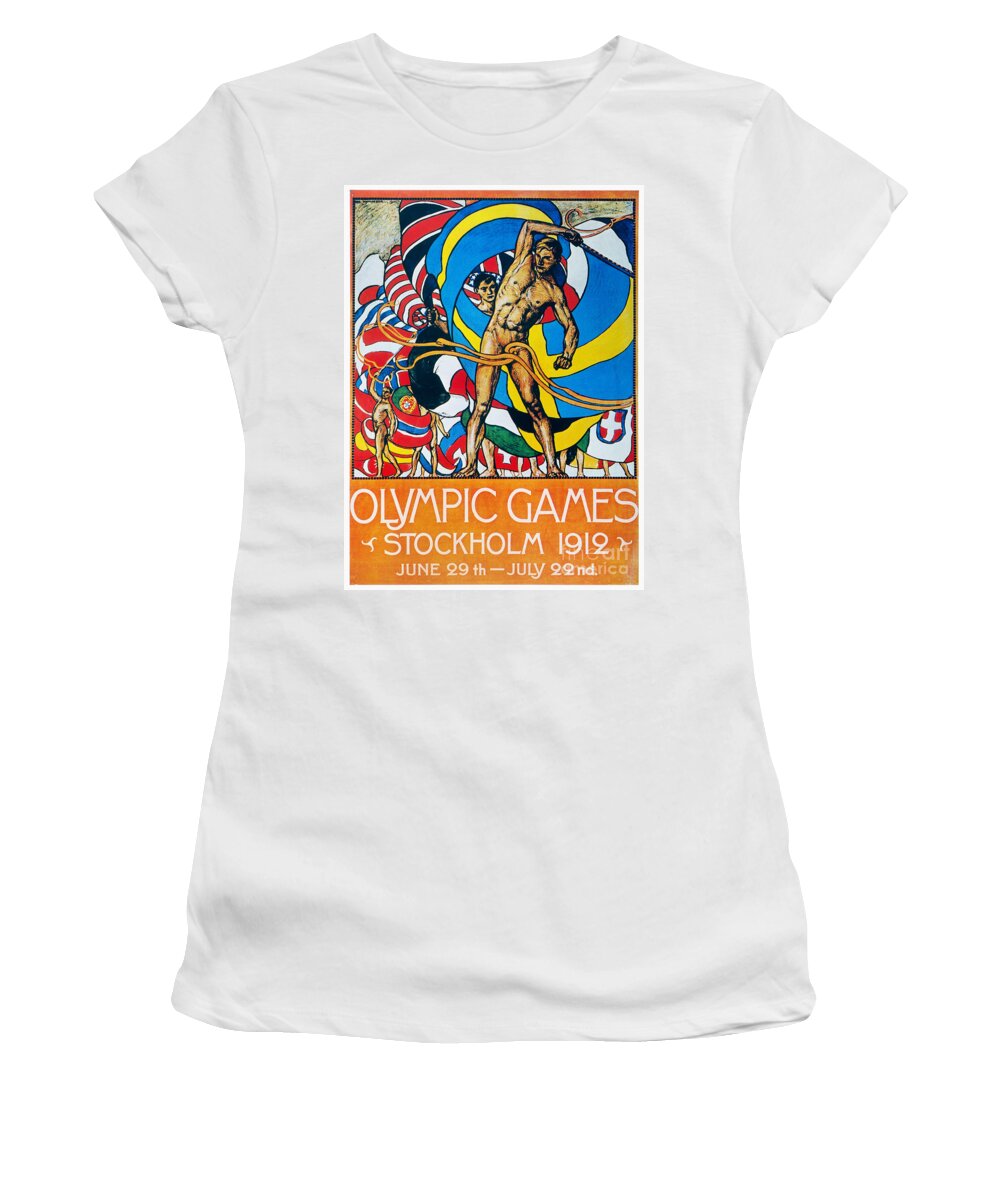 1912 Women's T-Shirt featuring the drawing Olympic Games Poster, 1912 by Granger