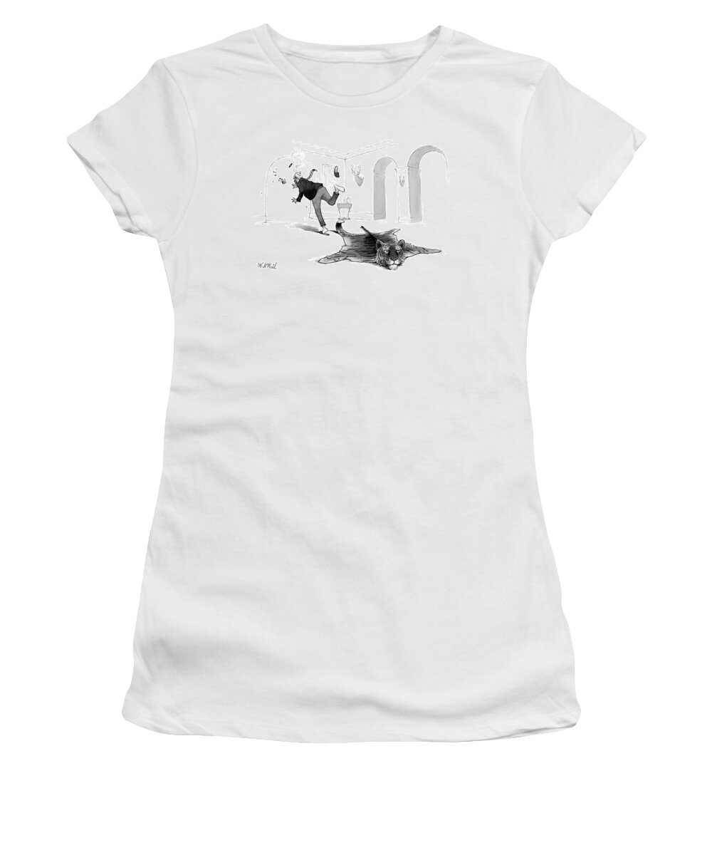 Tiger-skin Women's T-Shirt featuring the drawing Oops by Will McPhail