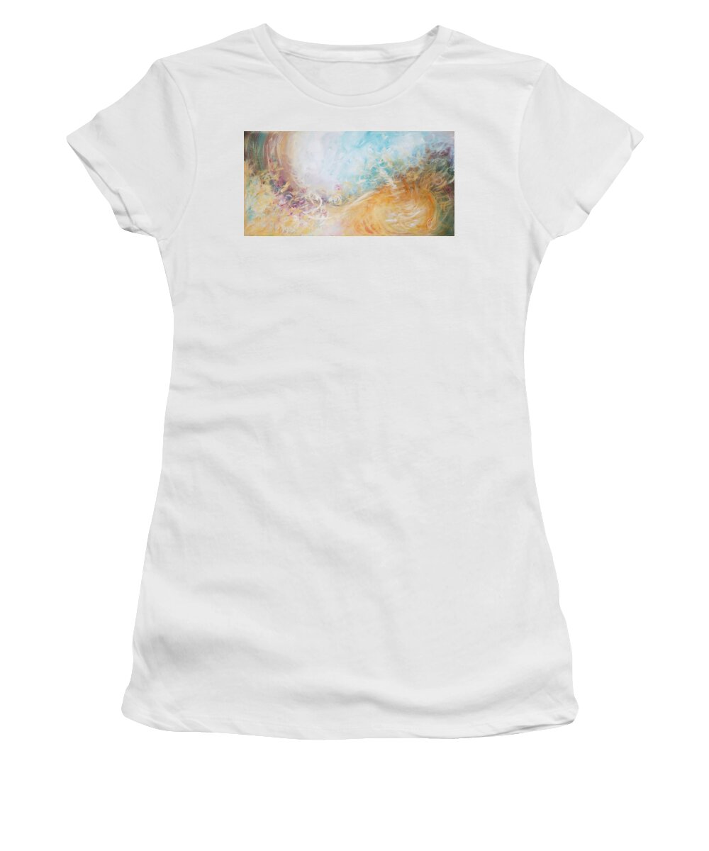 Abstract Women's T-Shirt featuring the painting Open Heaven by Christine Cloutier