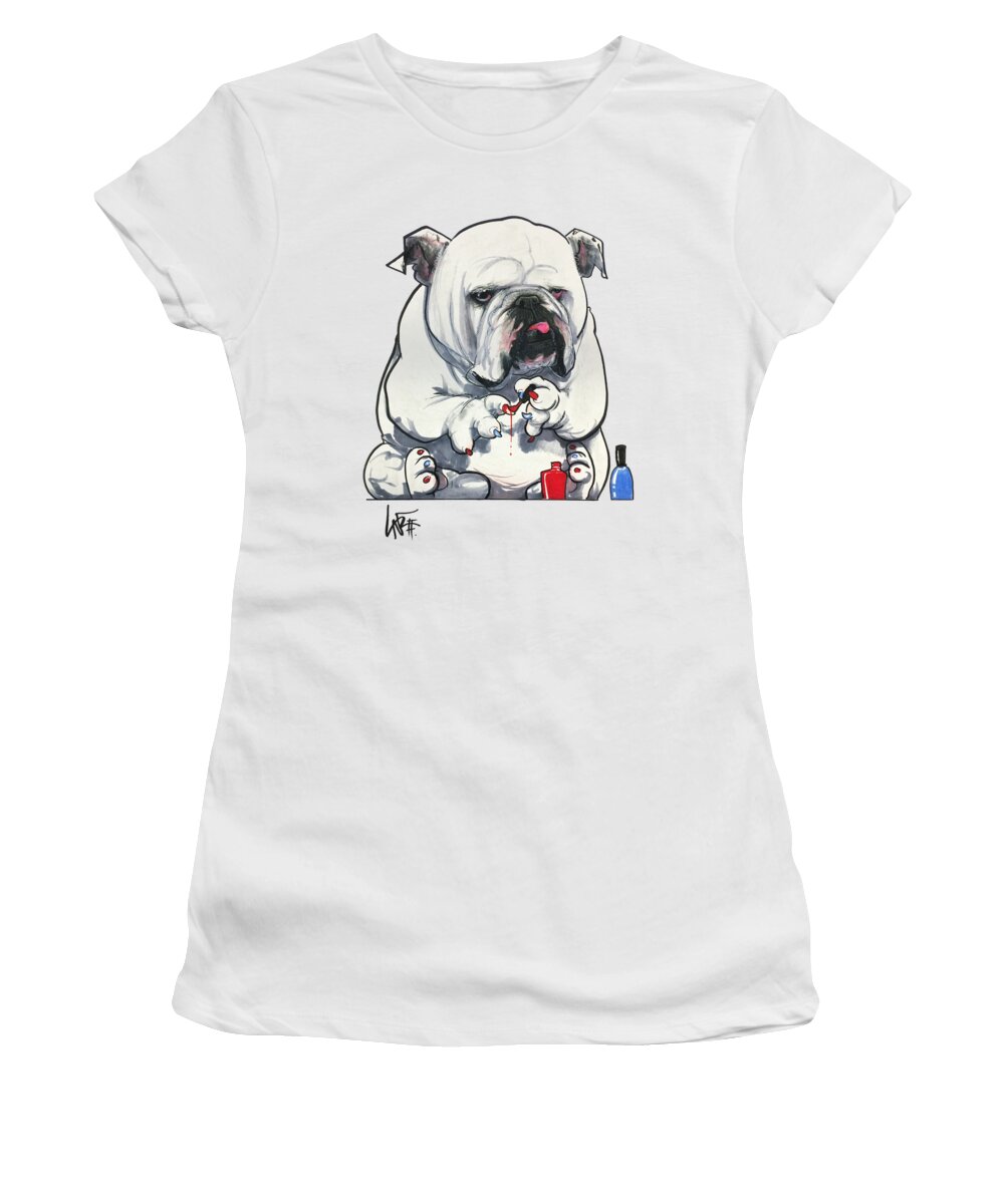 Owens Women's T-Shirt featuring the drawing Owens 5228 by Canine Caricatures By John LaFree