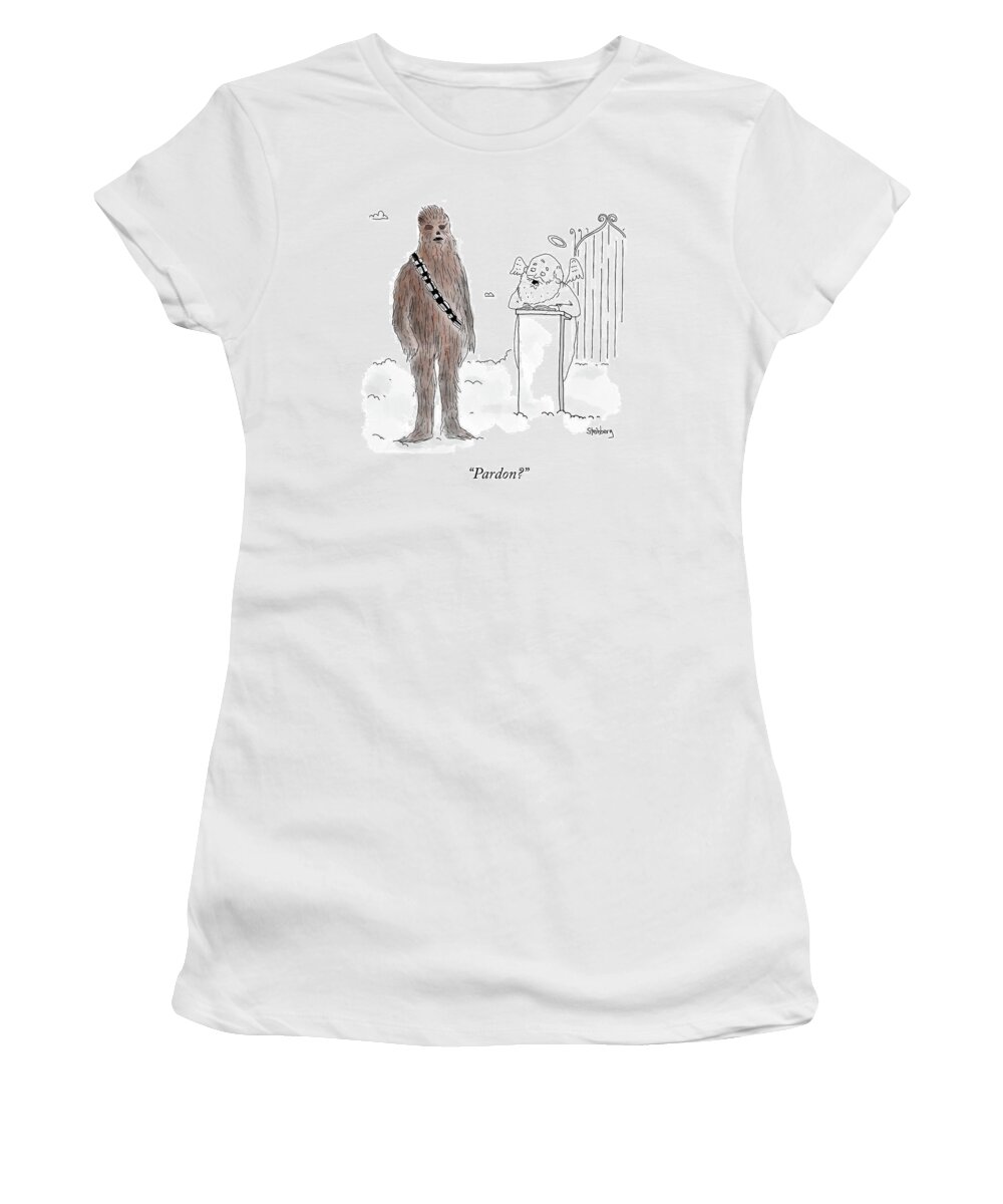 Pardon? Women's T-Shirt featuring the drawing Pardon? by Avi Steinberg