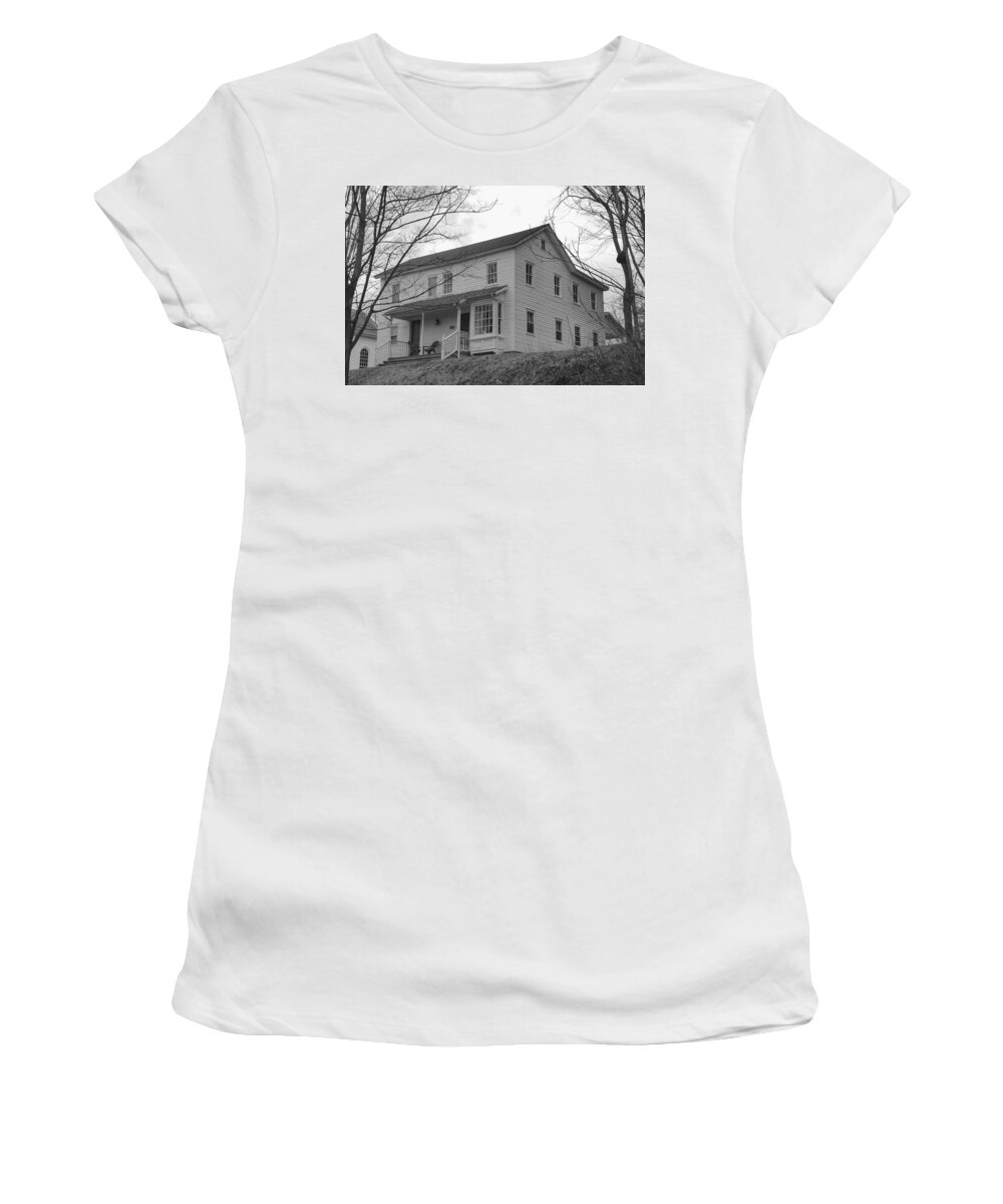 Waterloo Village Women's T-Shirt featuring the photograph Pastors House - Waterloo Village by Christopher Lotito