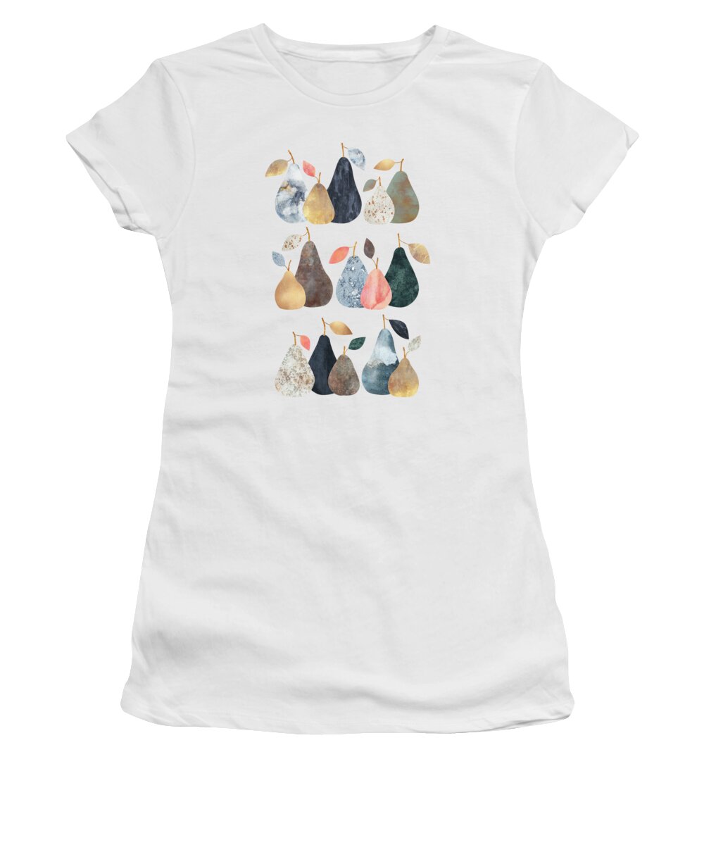 Pear Women's T-Shirt featuring the mixed media Pears by Elisabeth Fredriksson