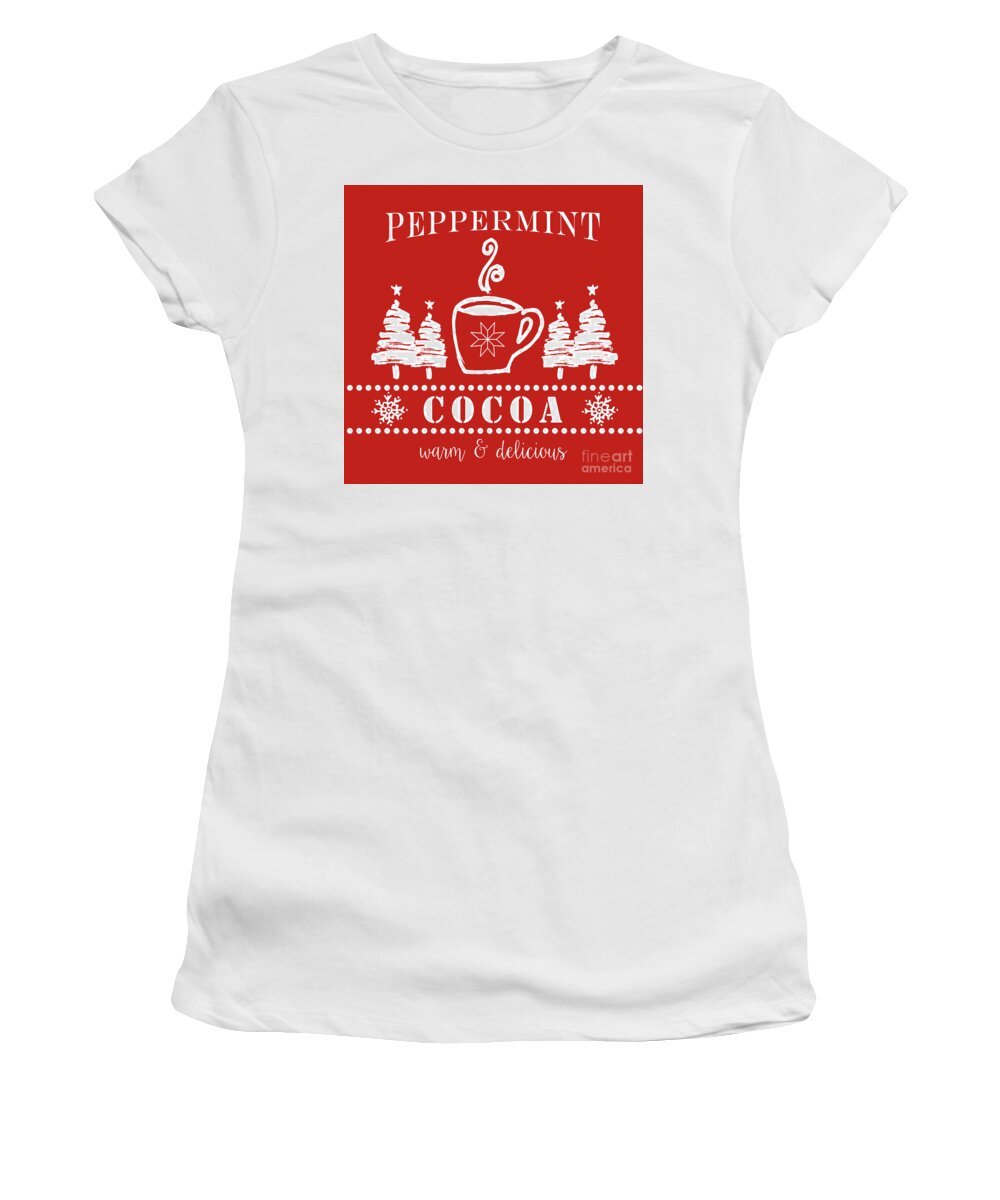 Cocoa Women's T-Shirt featuring the digital art Peppermint Cocoa by Sylvia Cook