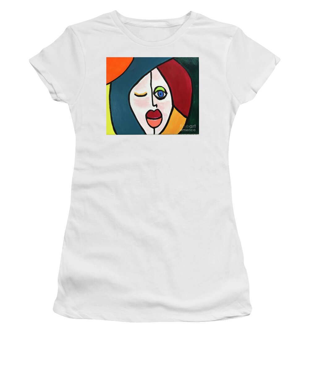 Original Art Work Women's T-Shirt featuring the painting Picasso's Girl by Theresa Honeycheck