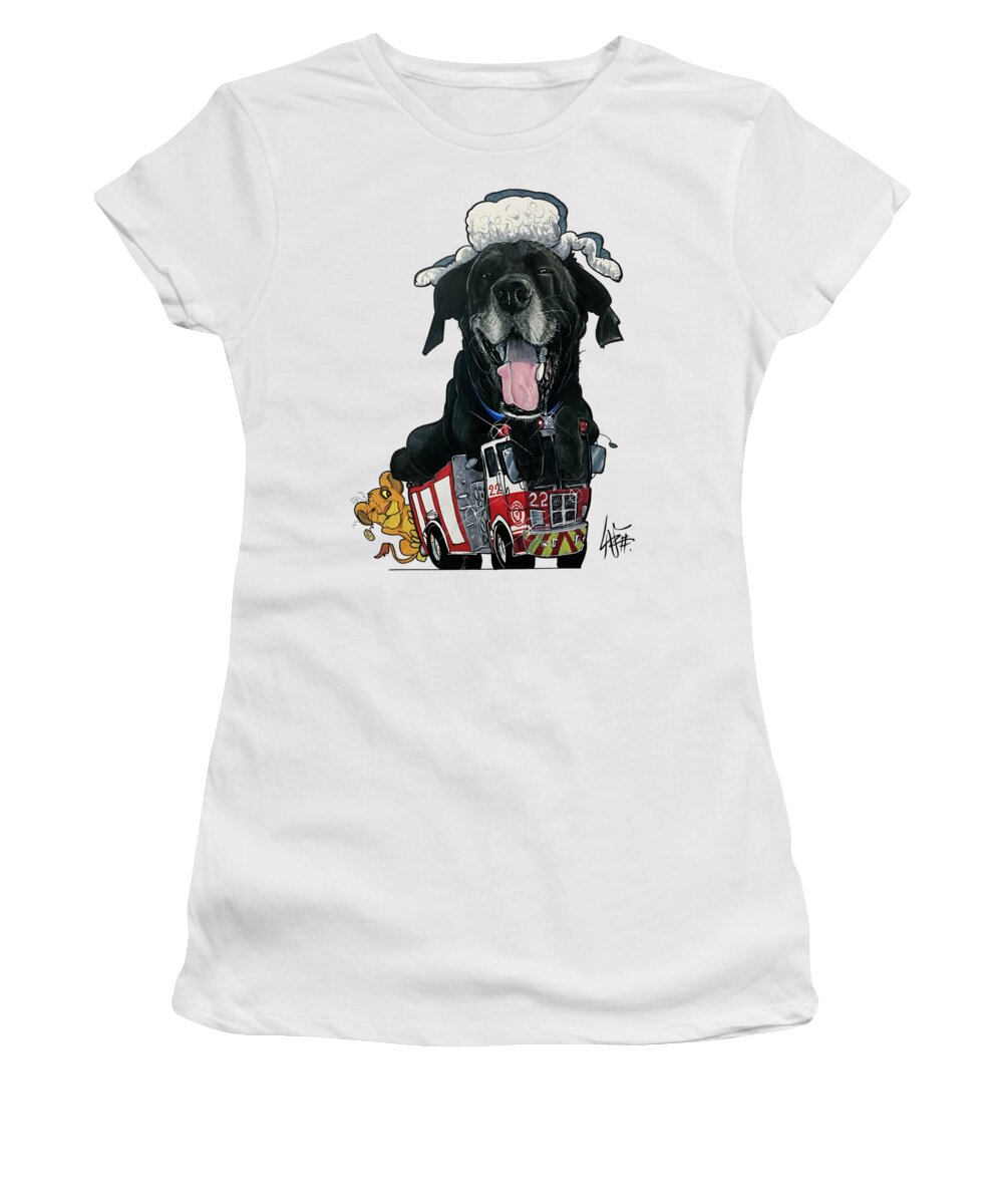 Pierce Women's T-Shirt featuring the drawing Pierce 5092 by Canine Caricatures By John LaFree