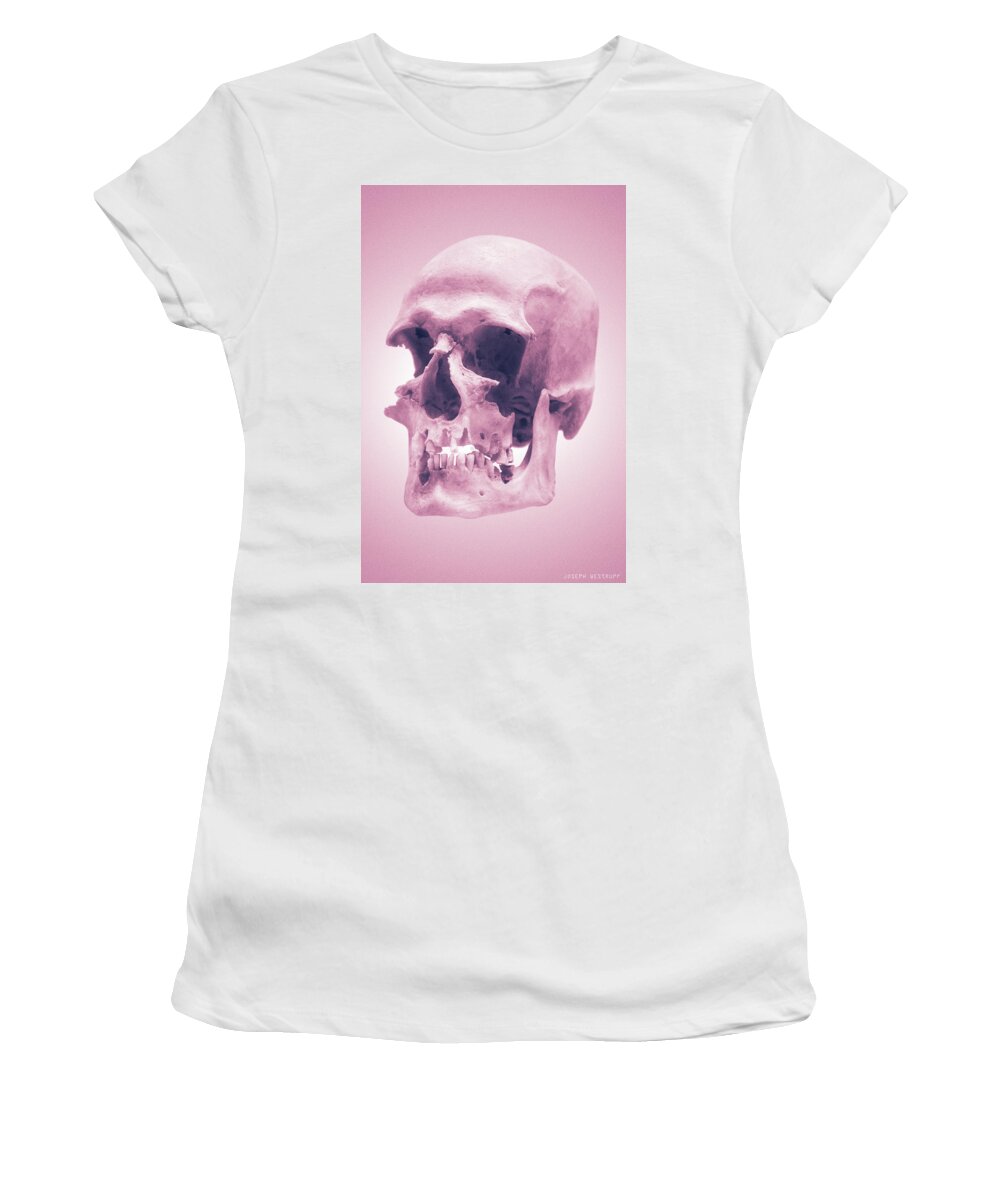 Skull Art Women's T-Shirt featuring the photograph Pink Textures by Joseph Westrupp