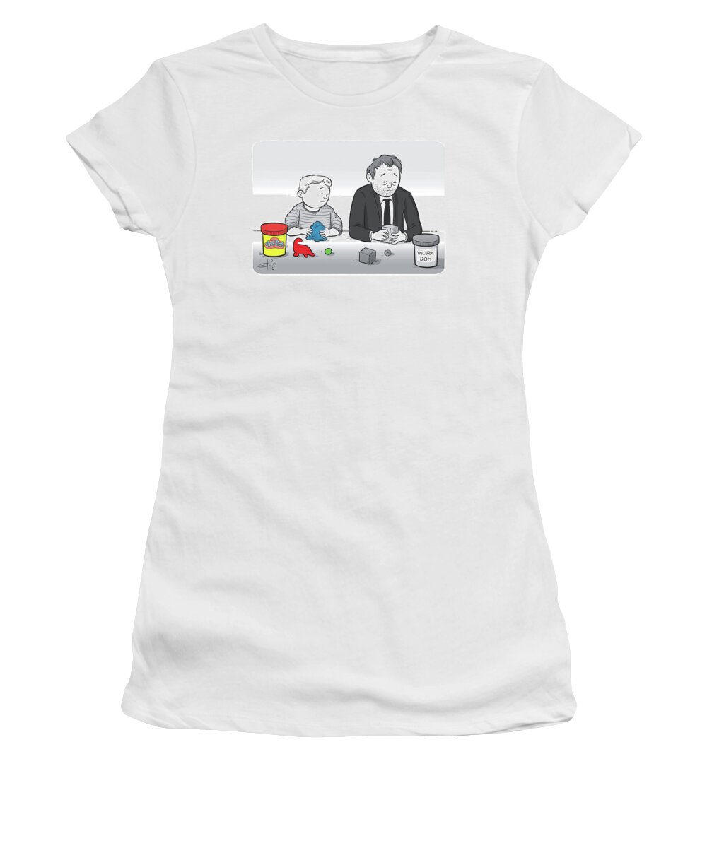 Play-doh Women's T-Shirt featuring the drawing Play Doh Work Doh by Ellis Rosen