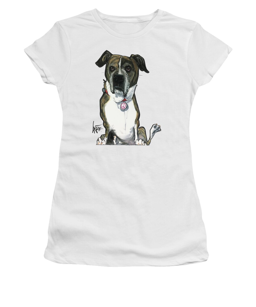 Plummer Women's T-Shirt featuring the drawing Plummer 4804 by Canine Caricatures By John LaFree