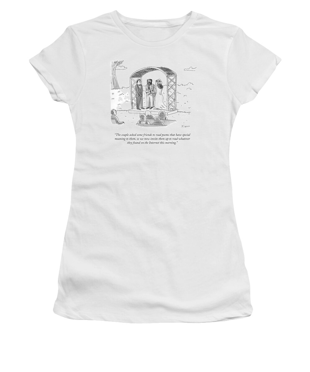 the Couple Asked Some Friends To Read Poems That Have Special Meaning To Them Women's T-Shirt featuring the photograph Poems With Special Meaning by Zachary Kanin
