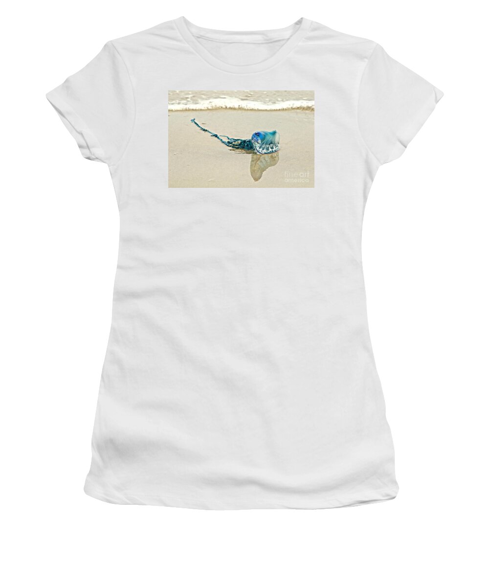 Sea Women's T-Shirt featuring the photograph Portuguese Man O' War by Linda Bianic