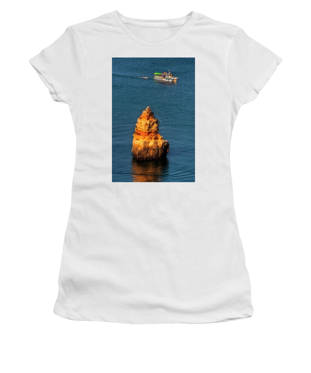 Praia Women's T-Shirt featuring the photograph Praia Dona Ana Scenic Cliff by Micah Offman